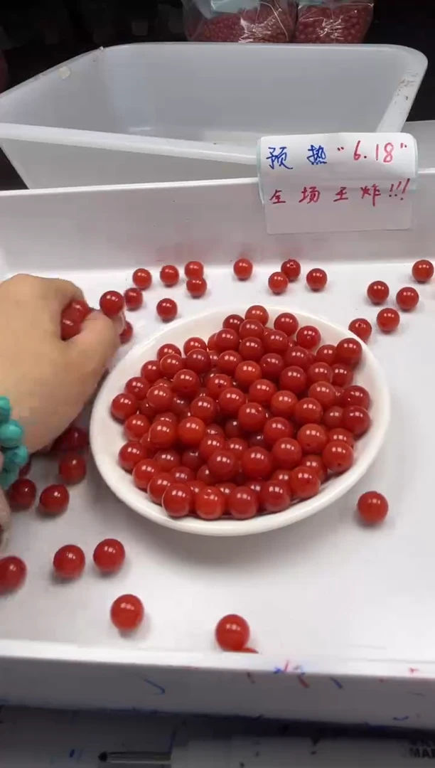 南红玛瑙未镶嵌颈饰w2186满肉南红10mm*30颗