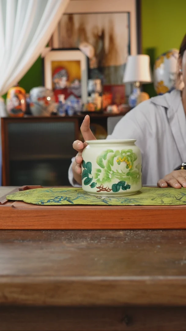 摆件景德镇釉下手绘陶瓷茶具，茶叶罐，咖啡杯