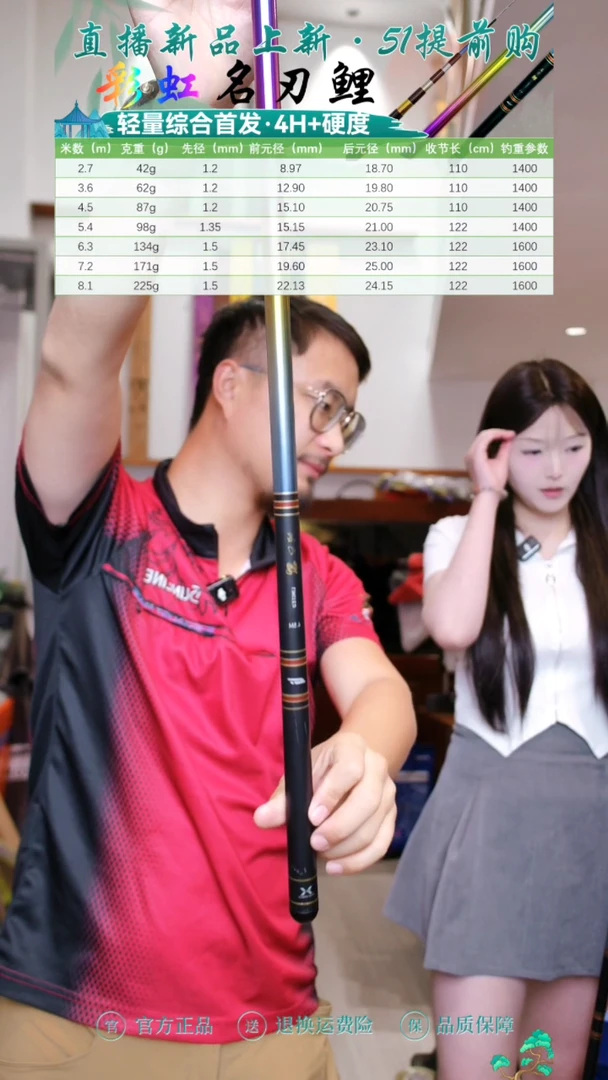 碳素【全新】彩虹全涂轻量综合名刃鲤 4.5米