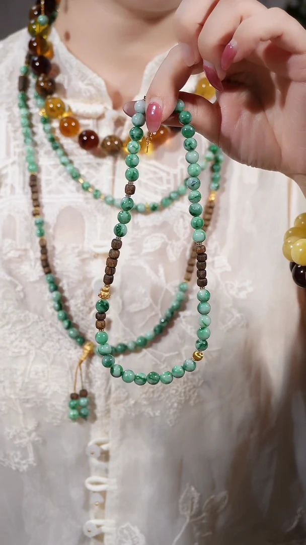 翡翠银S925镶嵌颈饰项链