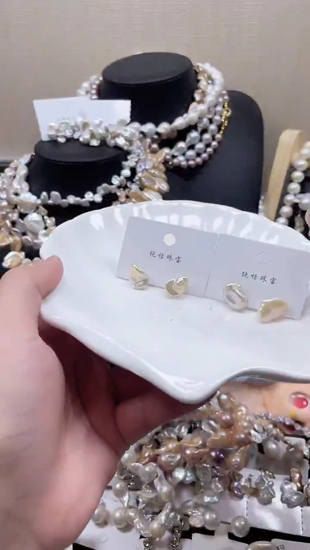 未镶嵌耳饰淡水珍珠【纯恬饰品】（多样性发货发一）