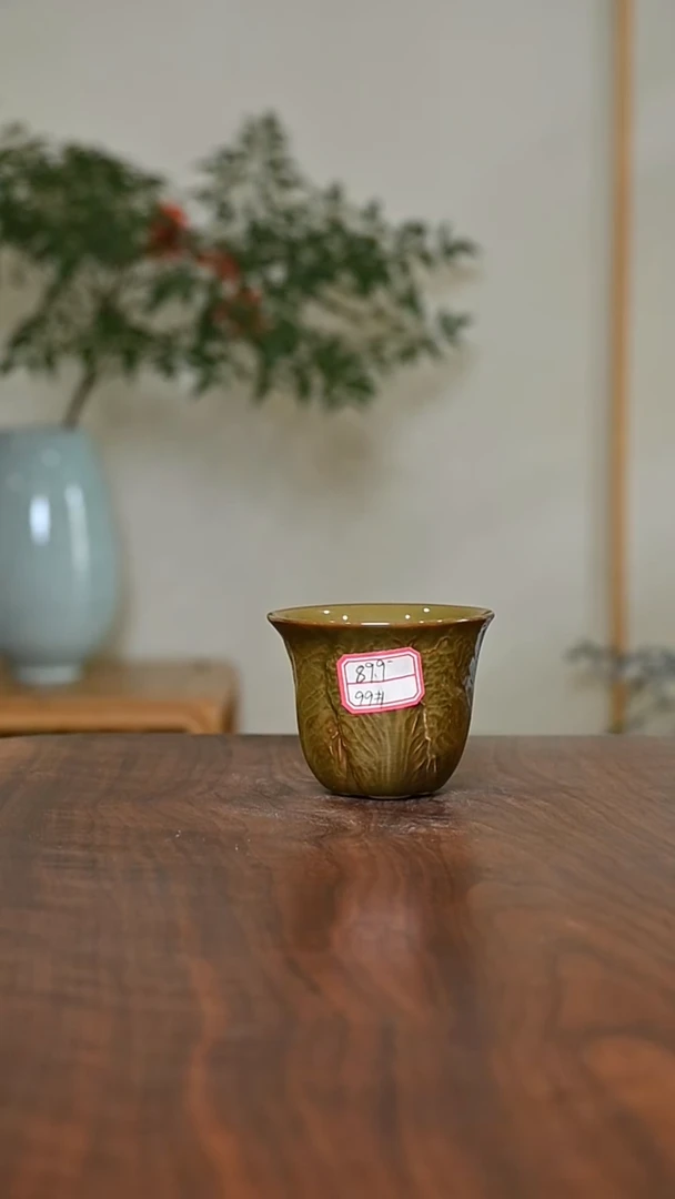 99#百财杯 矿石釉 微瑕 无款