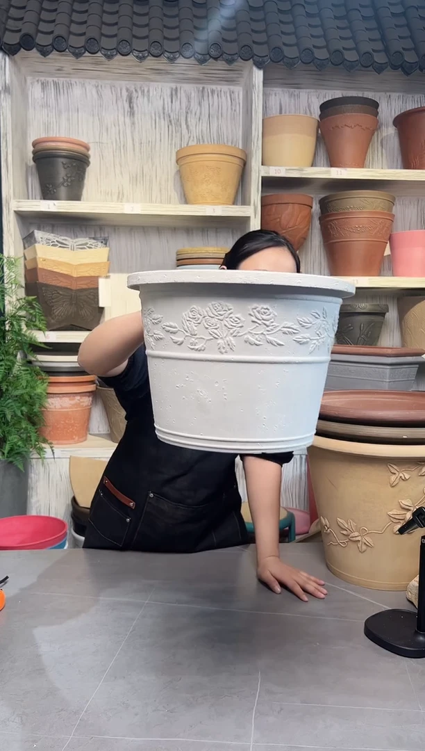 30*21白色强体花盆外贸尾单