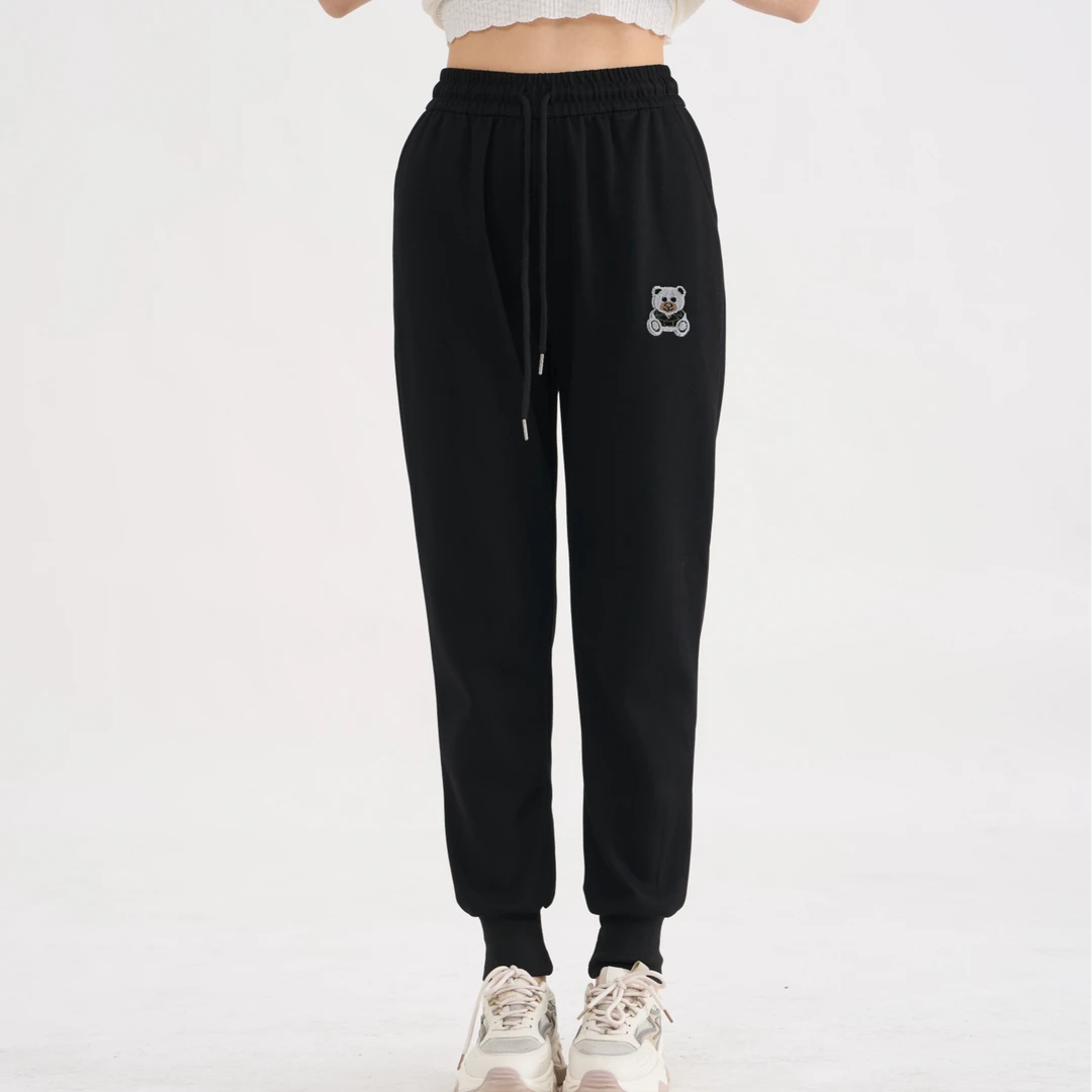 唯美印象 2025春 卫裤百搭休闲宽松潮流黑色