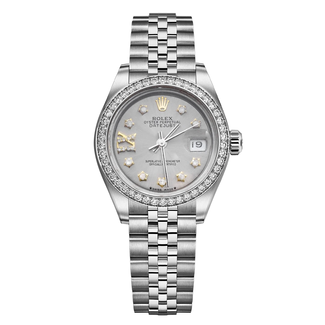 99新 Rolex/劳力士 女装日志型69174灰盘后钻腕表/WHP039701