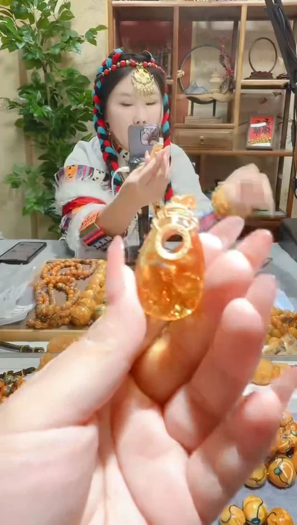蜜蜡颈饰银S925镶嵌41天然蜜蜡珠宝奇石全都保真