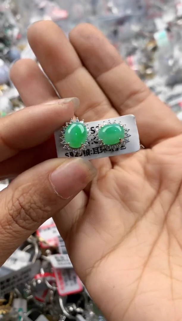 银S925镶嵌戒指翡翠161616----1*
