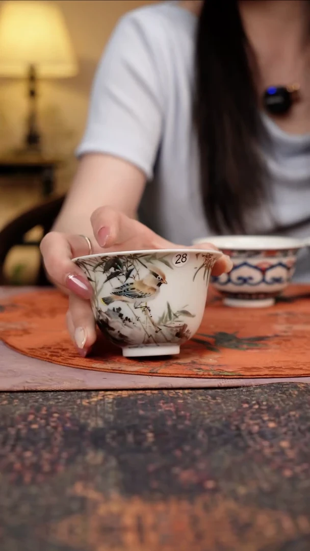 杯景德镇陶瓷杯碗柴烧多人