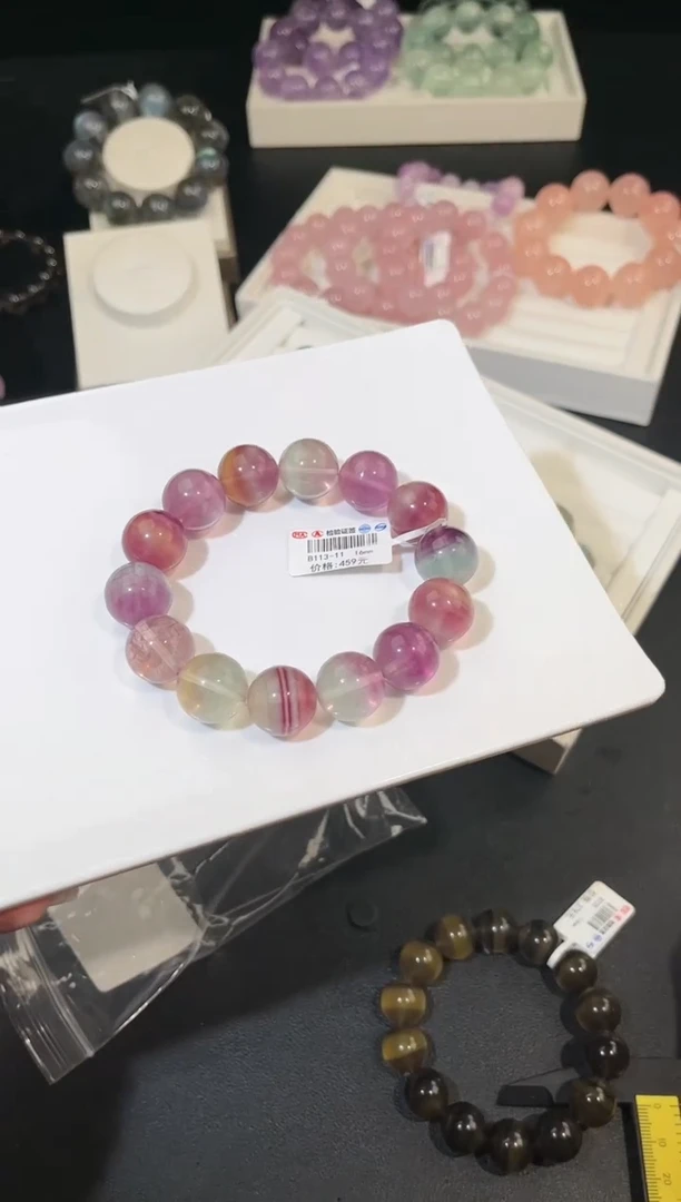 手链未镶嵌萤石多样性发一彩萤石16mm