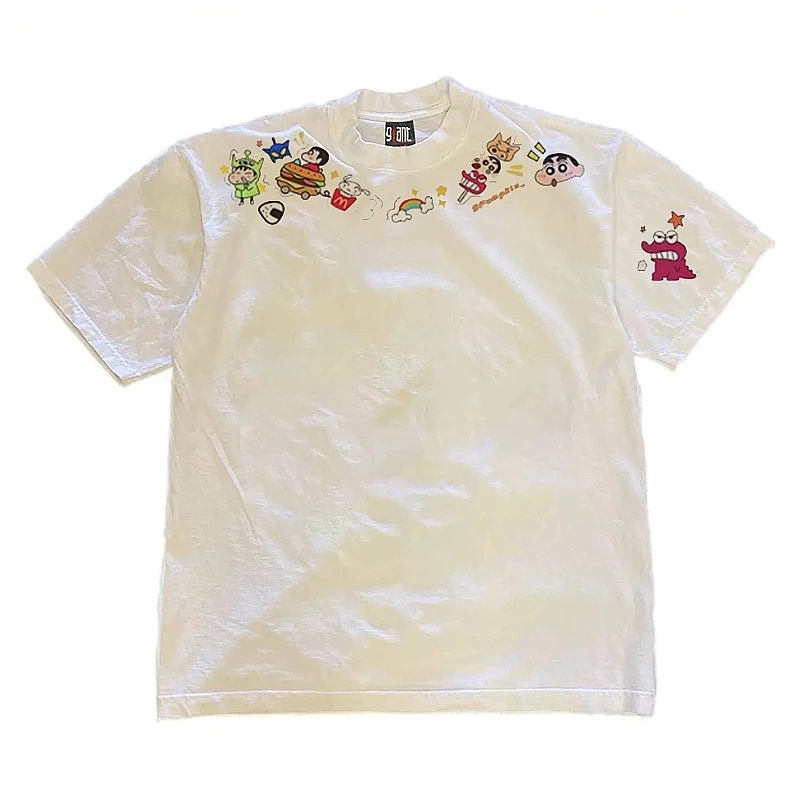 新疆棉！265g纯棉重磅正品！男女休闲宽松动漫卡通情侣半袖T恤短袖