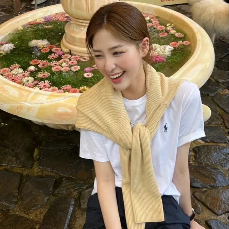 Ralph Lauren/拉夫劳伦纯色Logo刺绣休闲圆领短袖T恤  大童款