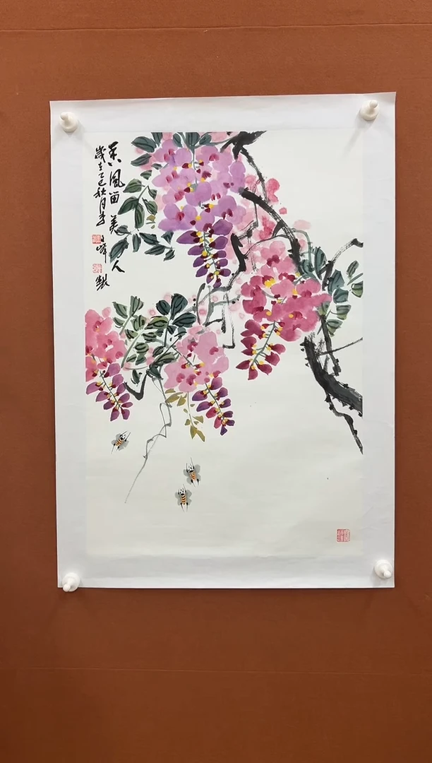 国画李文峰四尺三开写意荷花