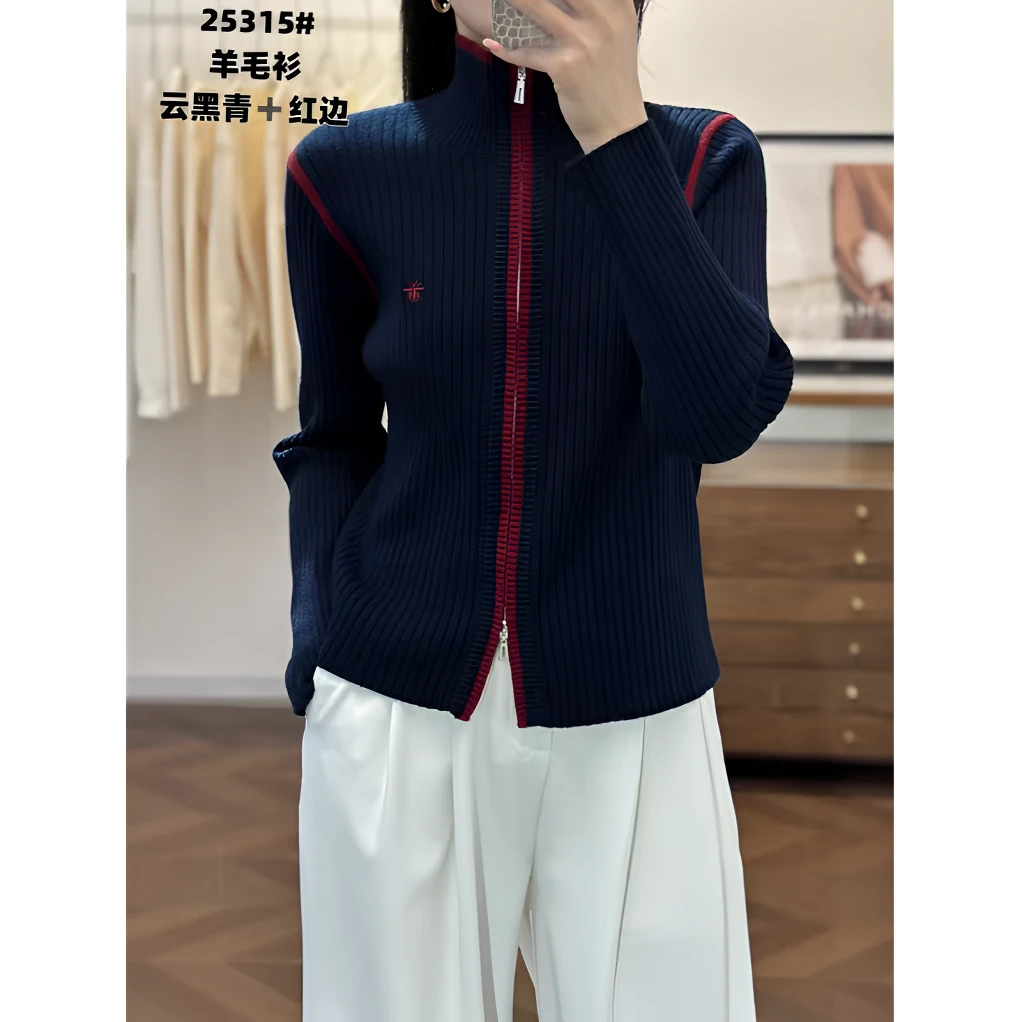 2026休闲时尚拉链立领百搭开衫毛衣