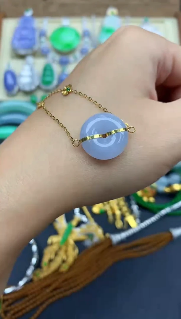 18K金镶嵌手链翡翠61-中国好珍宝