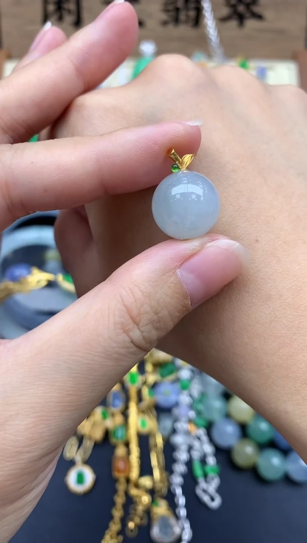 翡翠18K金镶嵌颈饰101-春日珠宝