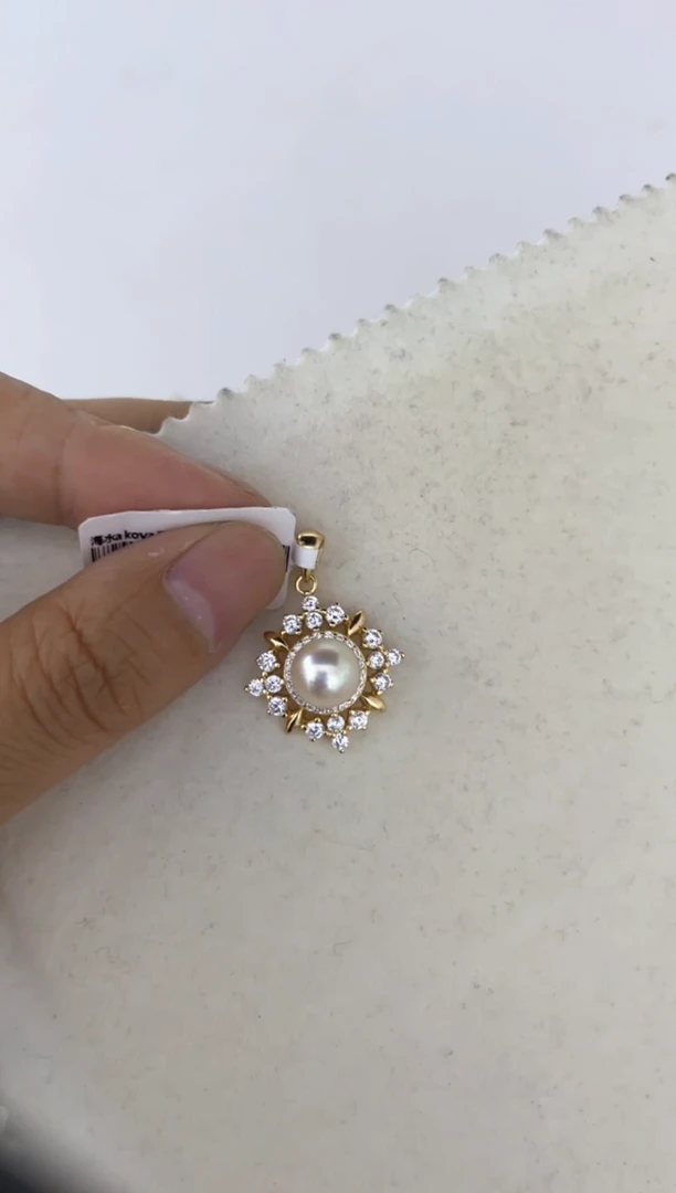 海水珍珠银S925镶嵌颈饰吊坠8