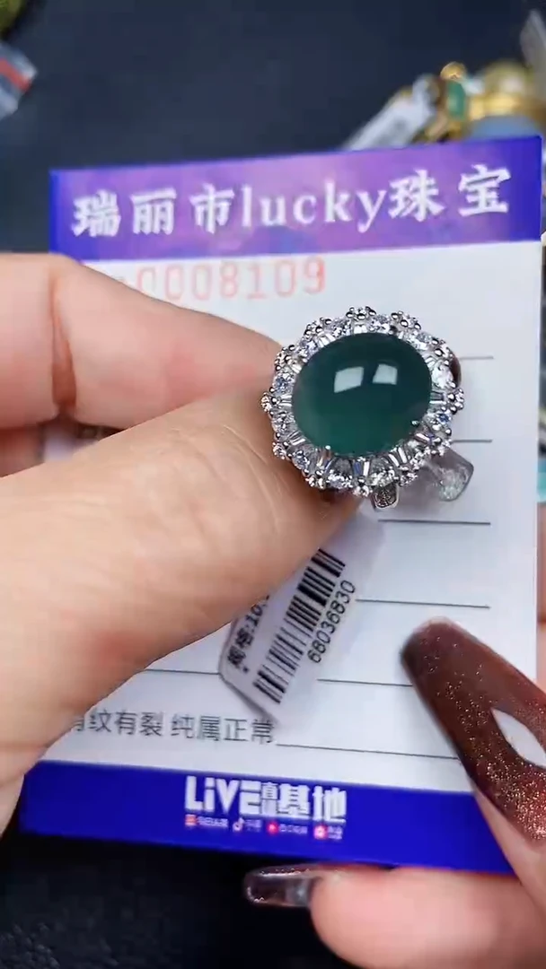 颈饰银S925镶嵌翡翠9109