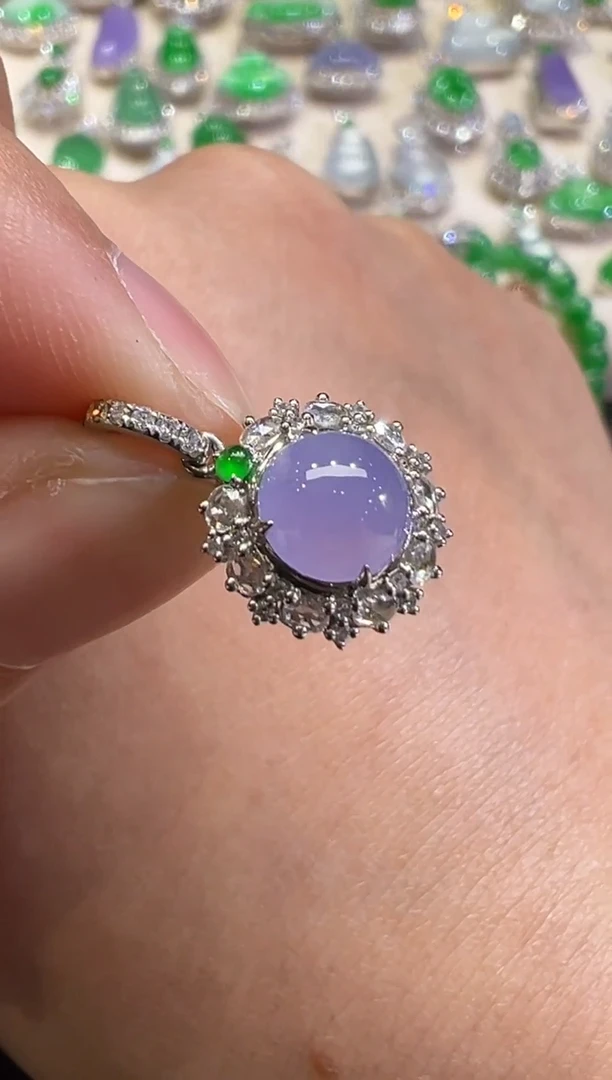 吊坠(不含链)18K金镶嵌翡翠B271|9800