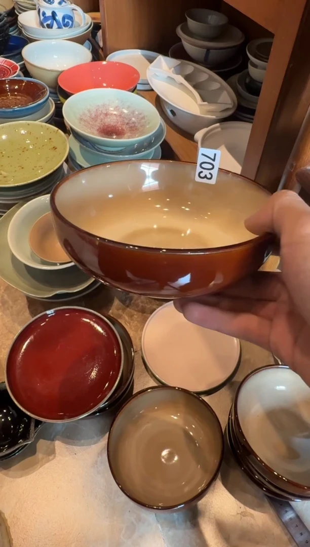 陶瓷703，双色焦糖深碗2个