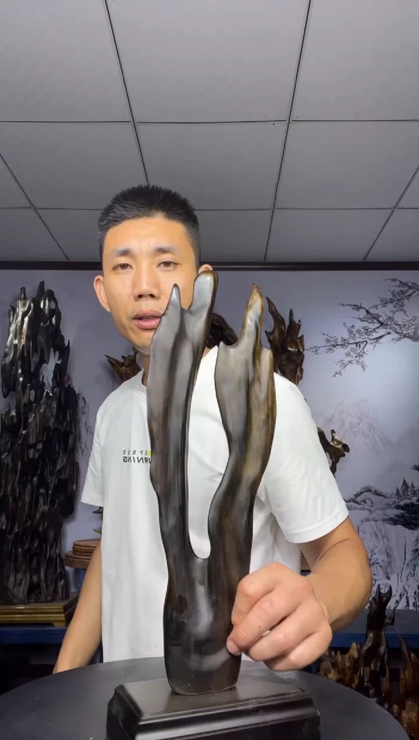 金丝楠木雕款兰*香金丝楠木工艺品摆件
