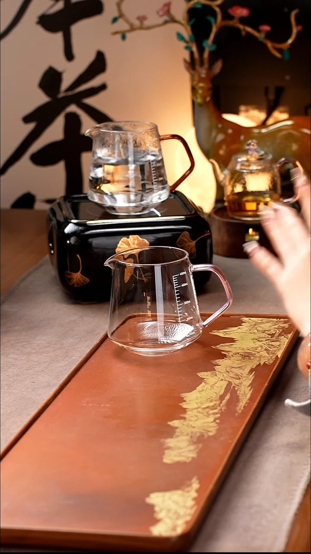 暗香疏影/雅韵刻度量杯/450ml/浅粉