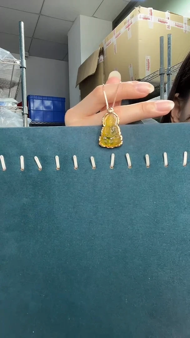 18K金镶嵌琥珀裸石G1351天然蜜蜡