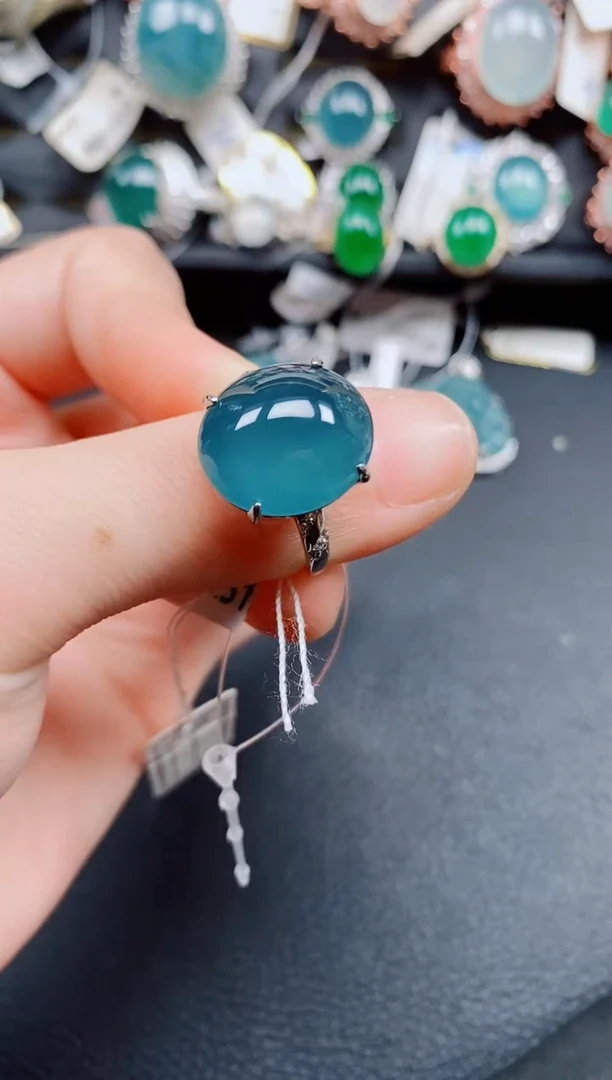 银S925镶嵌戒指翡翠翡翠