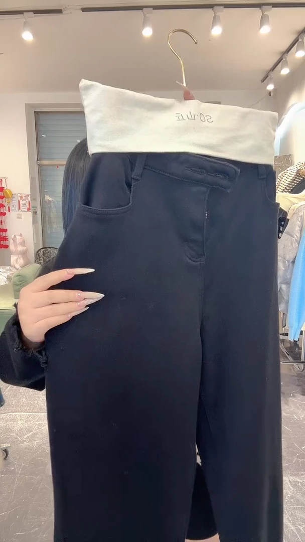 160-170斤61099黑色加绒牛仔裤