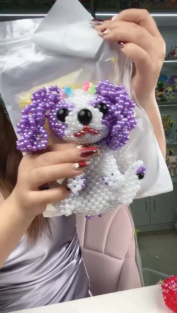 玻璃2318卡6马贝彩贵妇犬材料包1套柠檬黄