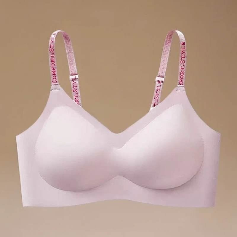 【C本软支撑】字母肩带文胸聚拢