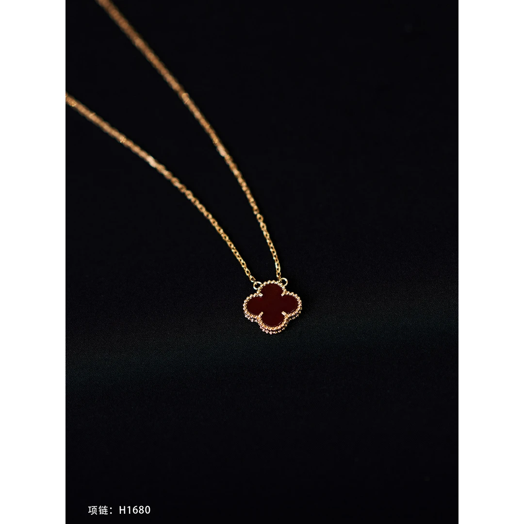 铜合金项链 四叶草项链 红/白/绿/黑 四色合集【F】SPSJ