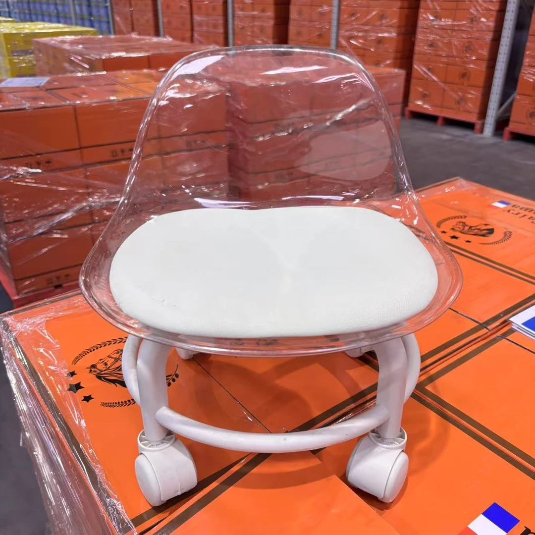 带轮小凳子矮凳网红圆凳带娃学步凳换鞋凳万向轮旋转擦地矮凳kk