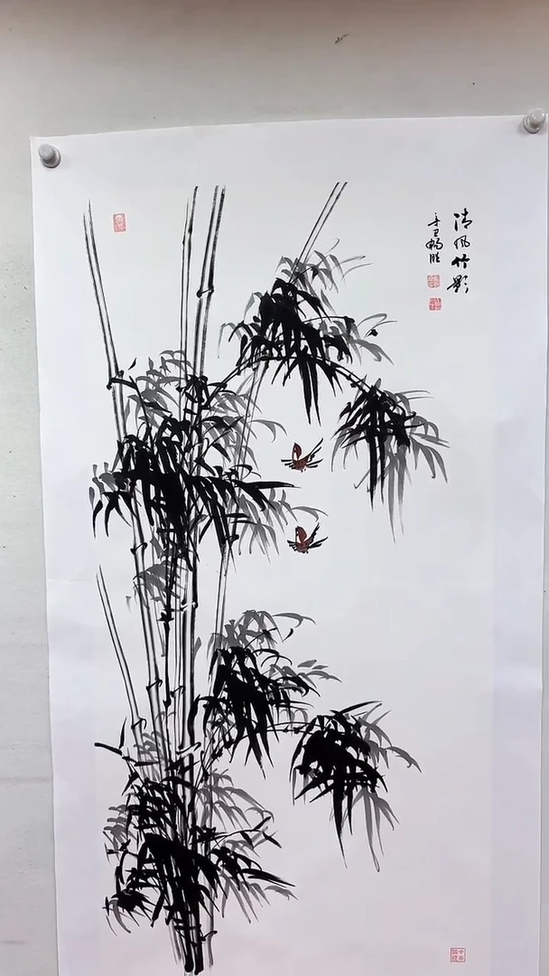 国画清风竹影/4尺托底/雷畅胜