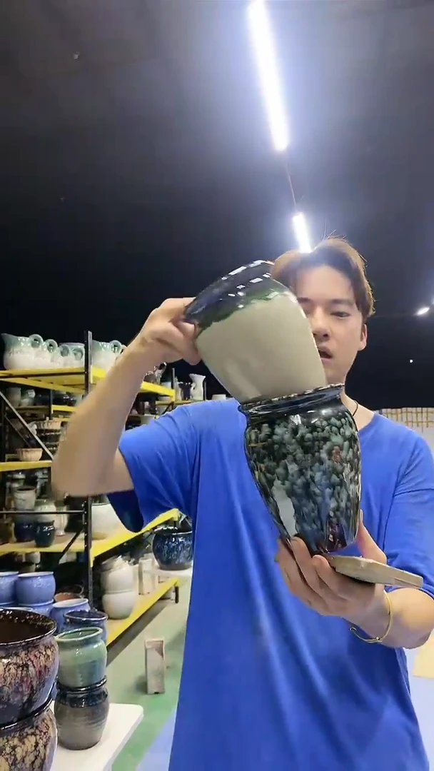 宜兴紫砂粗陶花盆