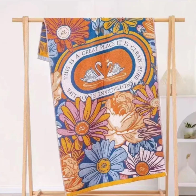 {小天鹅}--纯棉纱布浴巾