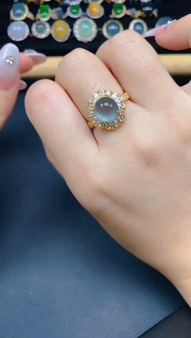 银S925镶嵌戒指翡翠28