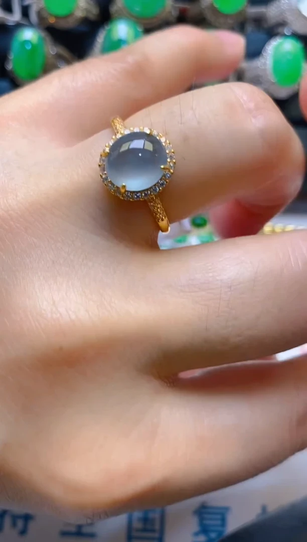 【闪购商品】翡翠耳饰银S925镶嵌天然A货翡翠1