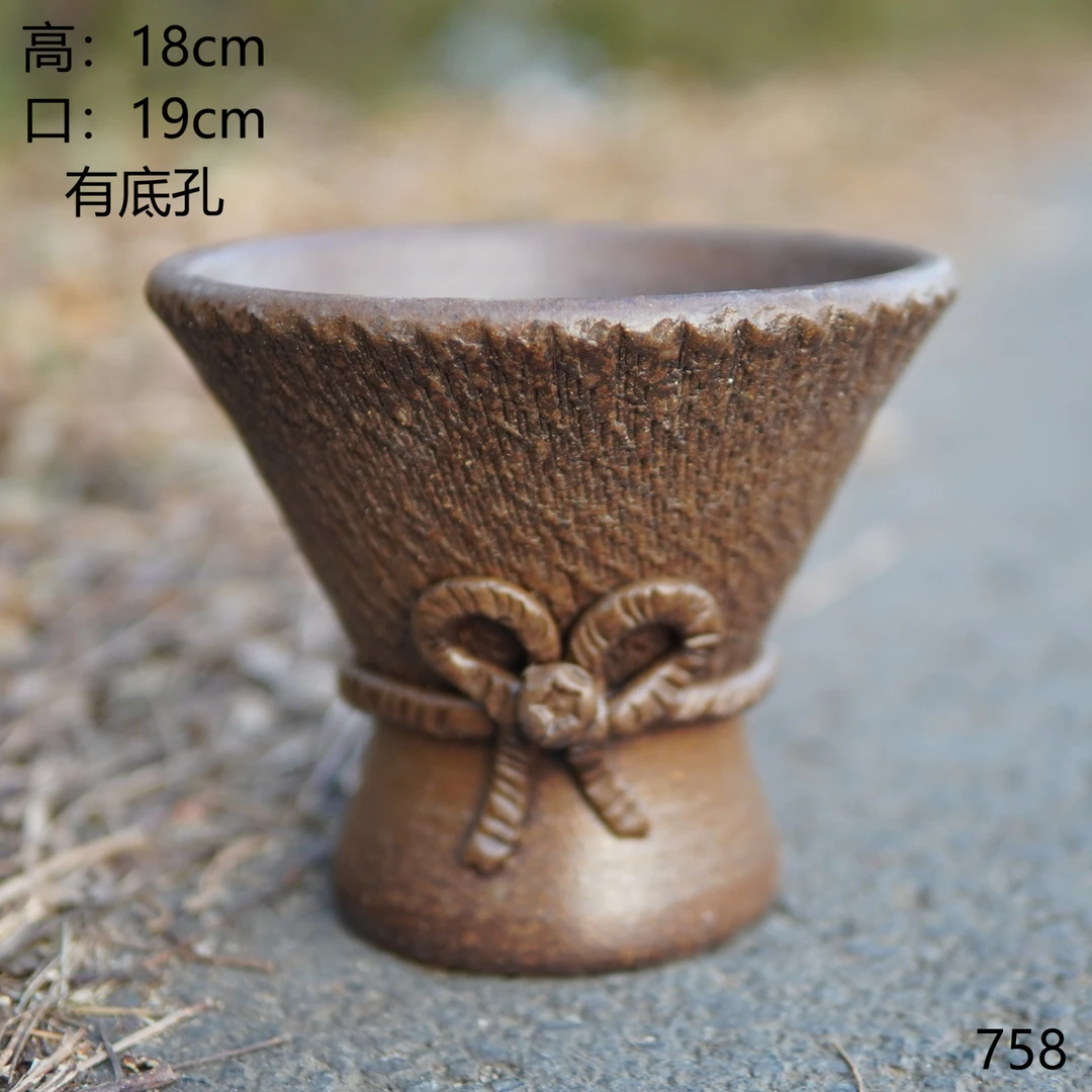 758手工花盆复古多肉老桩法师 紫砂陶瓷粗陶宜兴 花盆