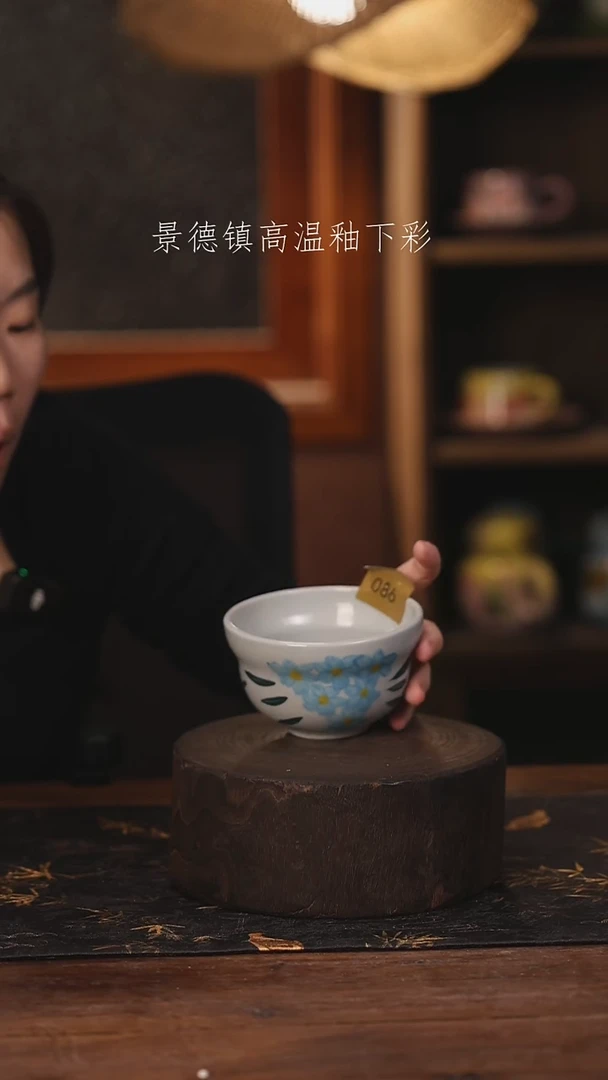陶瓷景德镇高温釉下手绘陶瓷@L086@
