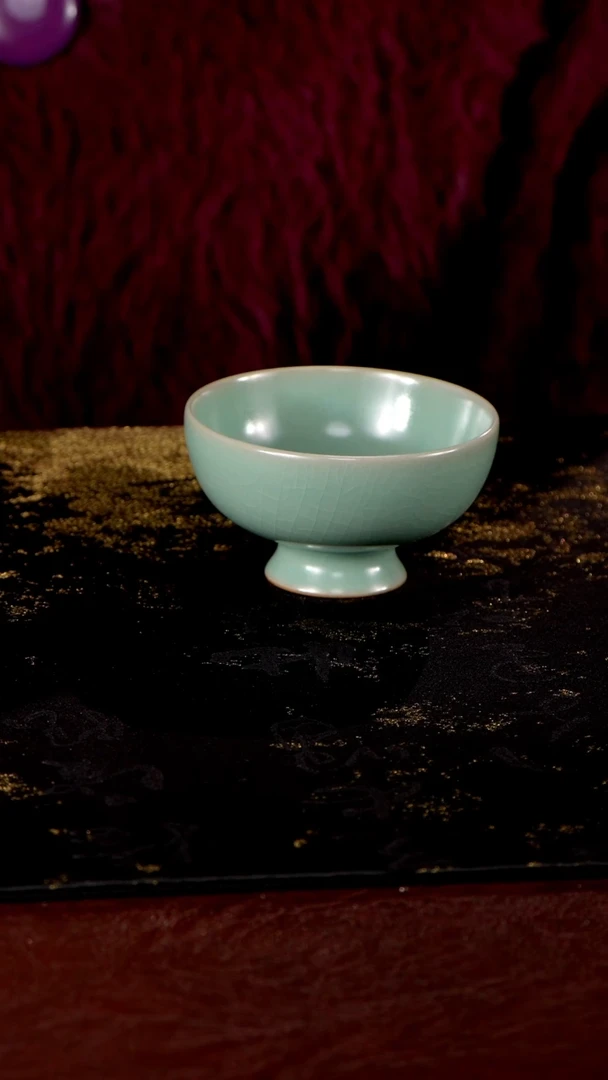 杯高足普洱杯90cc匠工款君绿釉