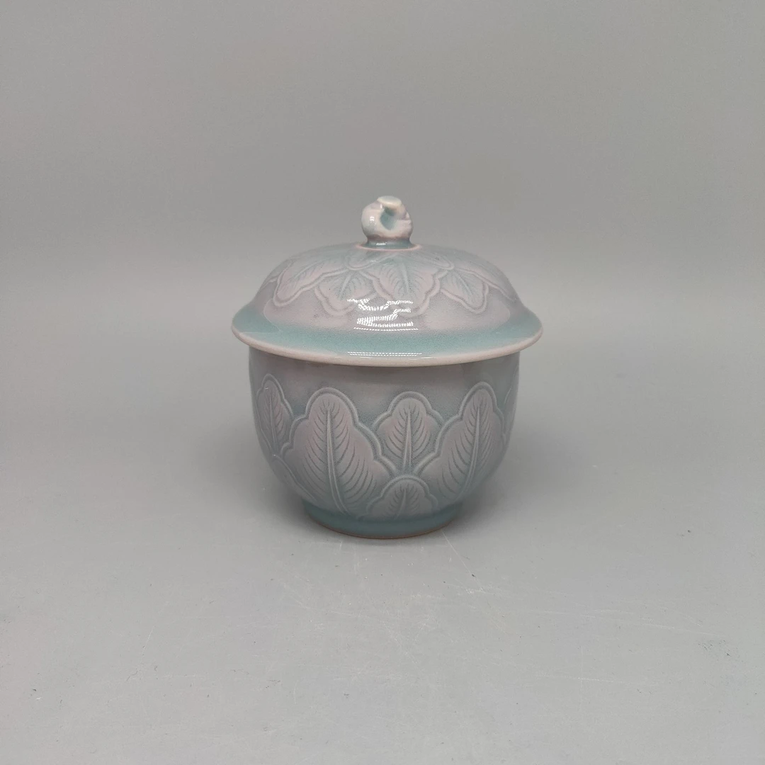 SHTC-3036[学茶严选]瓯江芭蕉刻绘盖罐