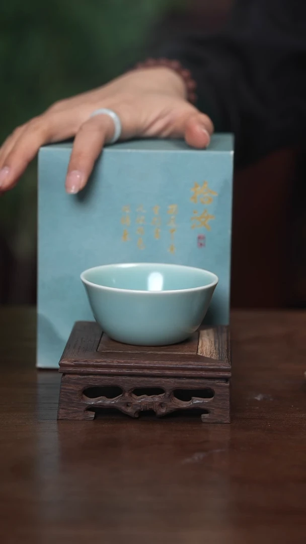 【闪购商品】清凉寺原产地仿古釉手工汝瓷鸡缸杯