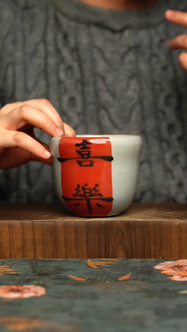 杯釉下彩手工手绘同款陶器