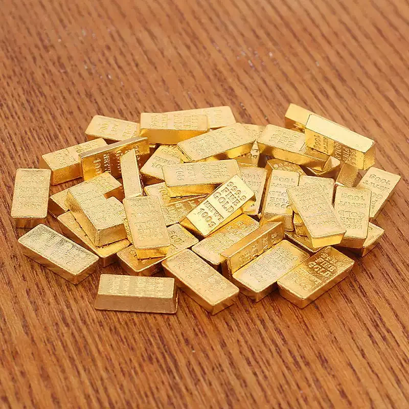 金色铜制小金砖摆件聚宝盆百福缸压缸压盆玄关客厅摆件