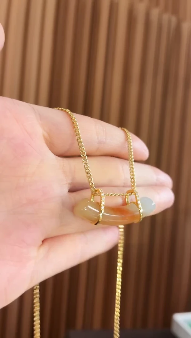 吊坠(不含链)18K金镶嵌翡翠吊坠