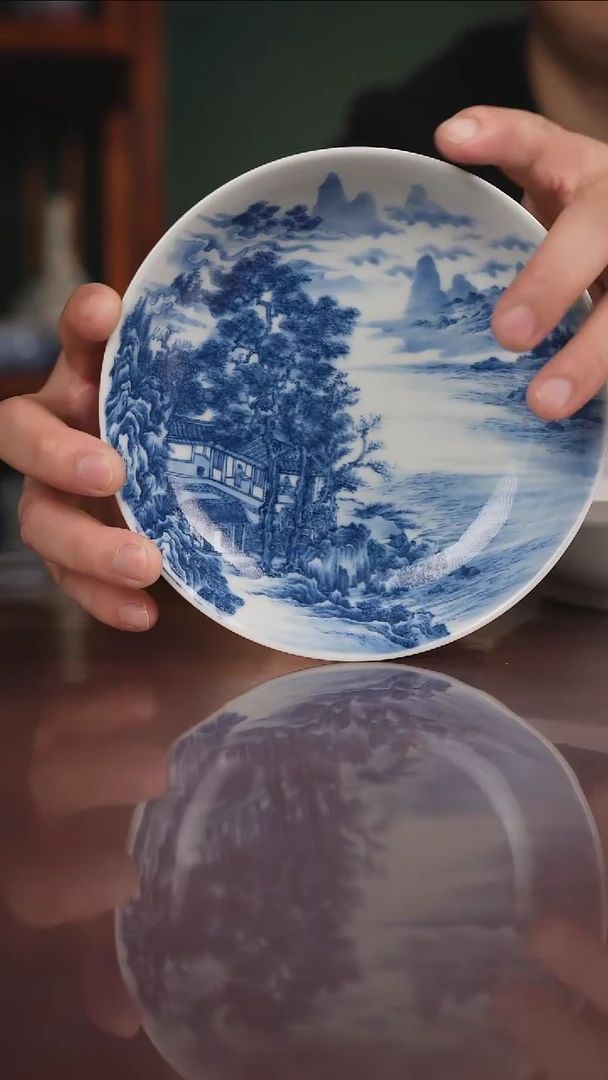 景琳藏青花北派山水