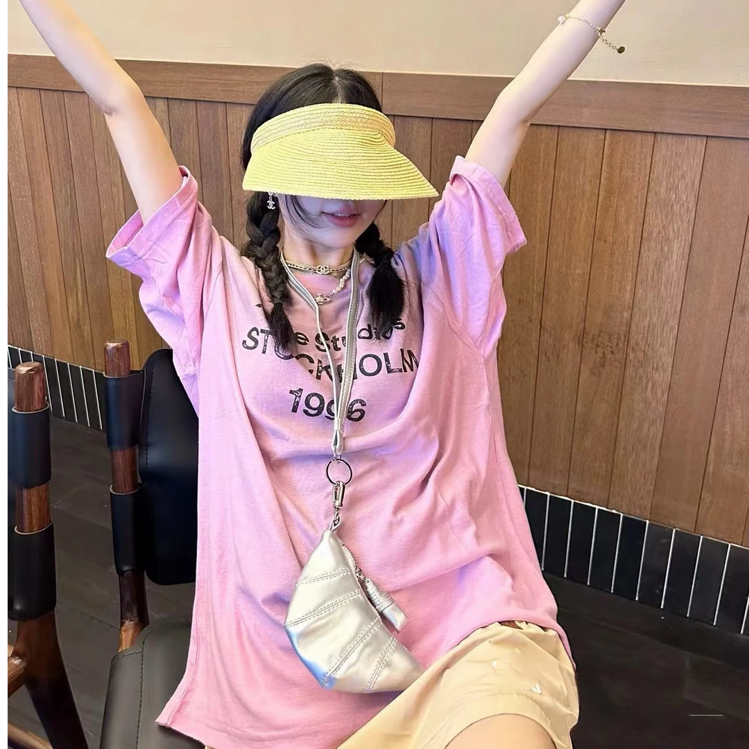 1996 同款经典洋气女装男装百搭显瘦短袖 字母印花 T 宽松