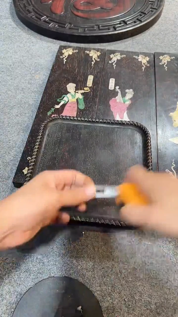 香榧木紫檀拆件雕刻板以直播间实物为准微瑕老物件