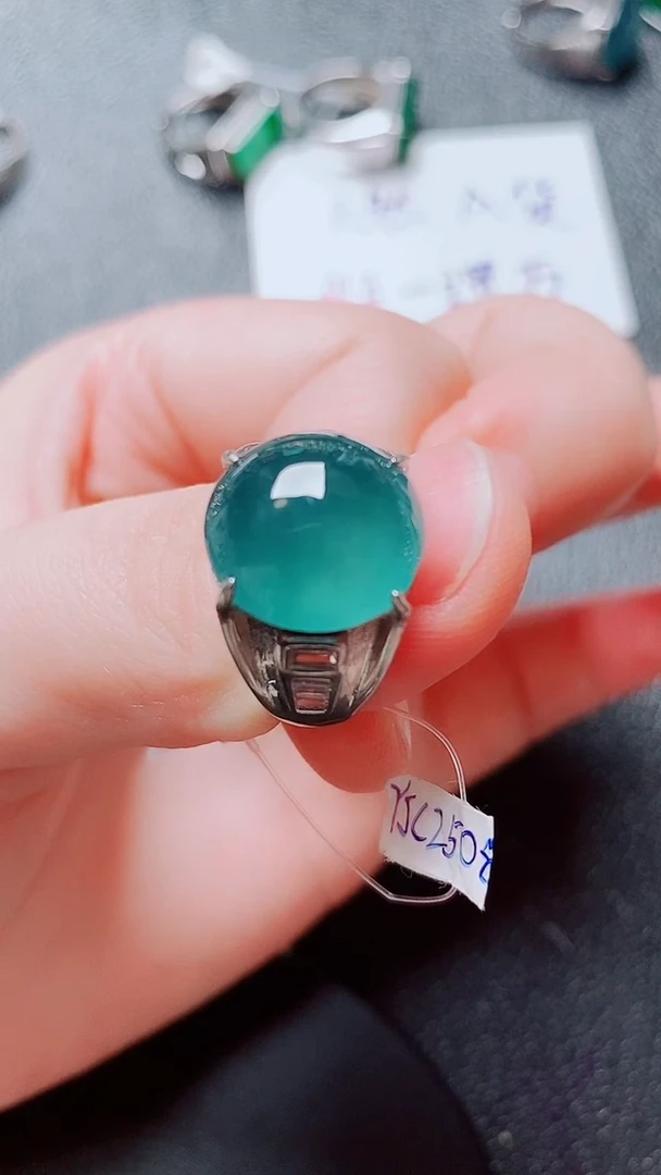 银S925镶嵌戒指翡翠翡翠