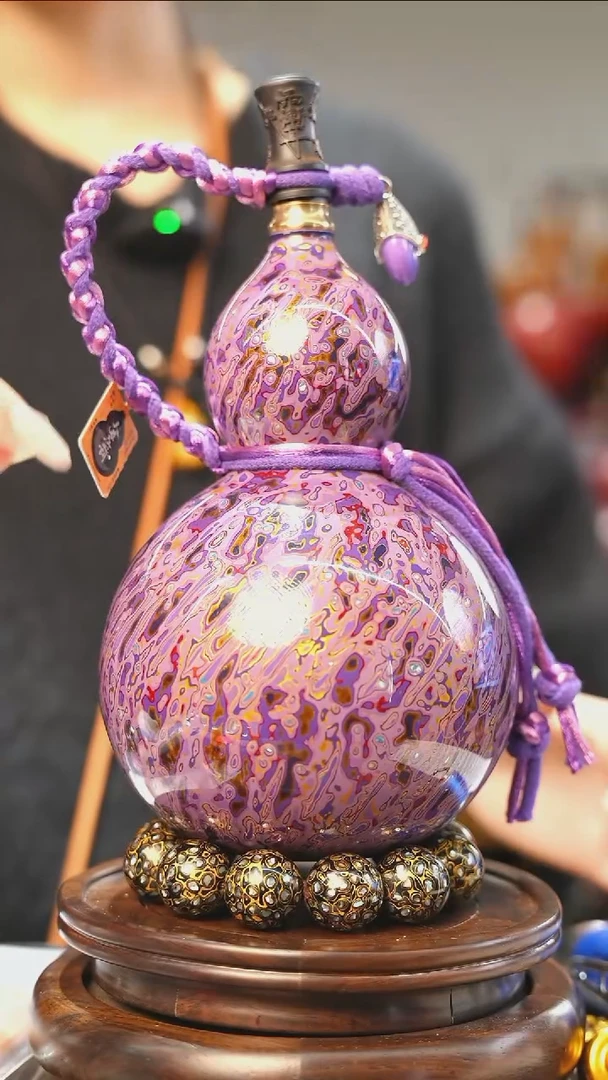 【闪购商品】XO151漆艺酒葫芦不包手串及旋转底座